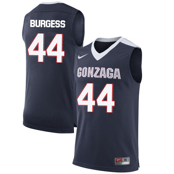 Men #44 Frank Burgess Gonzaga Bulldogs College Basketball Jerseys-Navy - Click Image to Close